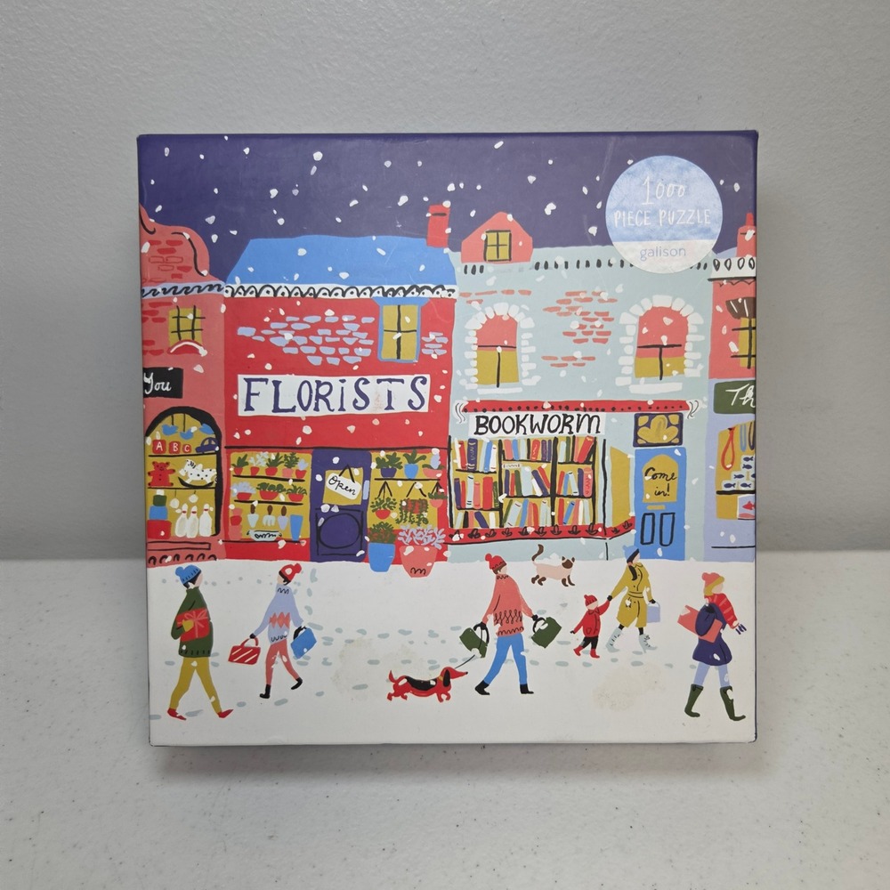 Galison Main Street Village 1000 Piece Jigsaw Puzzle 20x27 Winter Scene